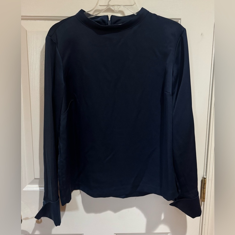 H&M Navy long sleeve boatneck blouse